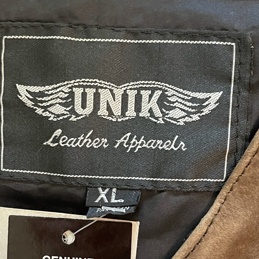 UNIK Womens Black Leather Motorcycle Vest XL Snap Front Biker NWT - Picture 7 of 15